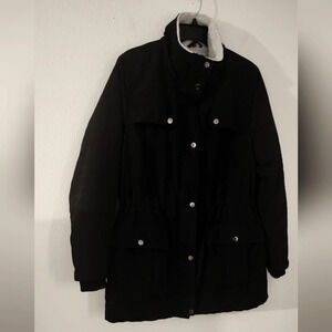 The Sebby Anorak Jacket Zip Pockets Lined Water Repellent Cinched Waistline Sz L